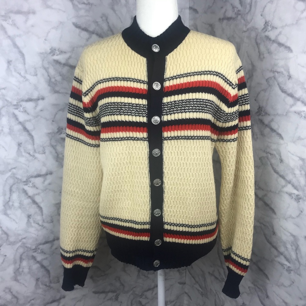 Tele Strikk Striped Wool Cardigan